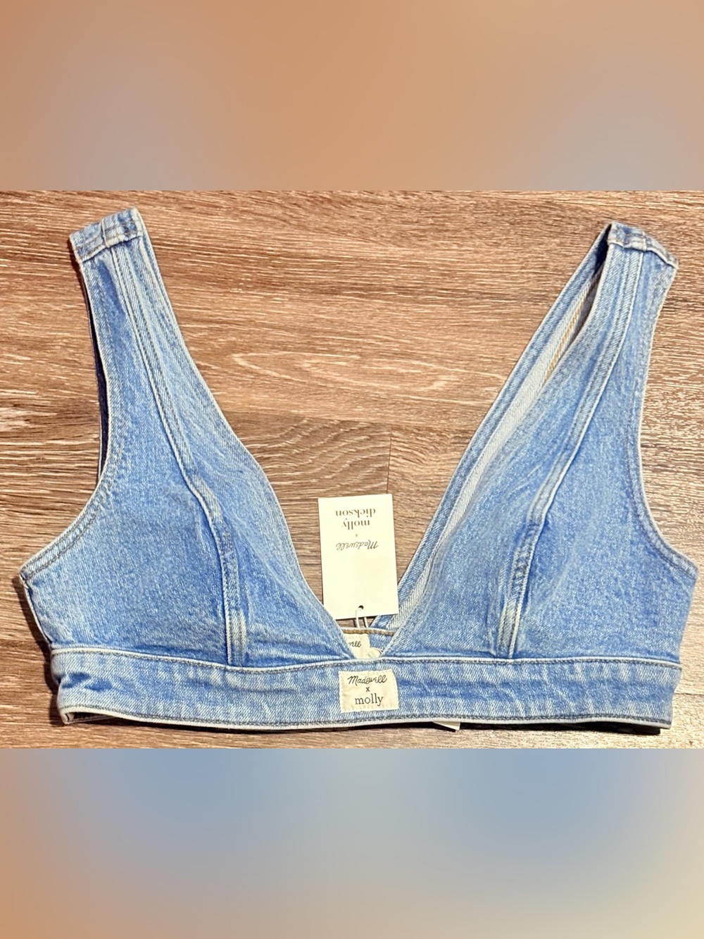 Madewell x Molly Dickson Denim Bralette  Size 6  New With Tag’s
